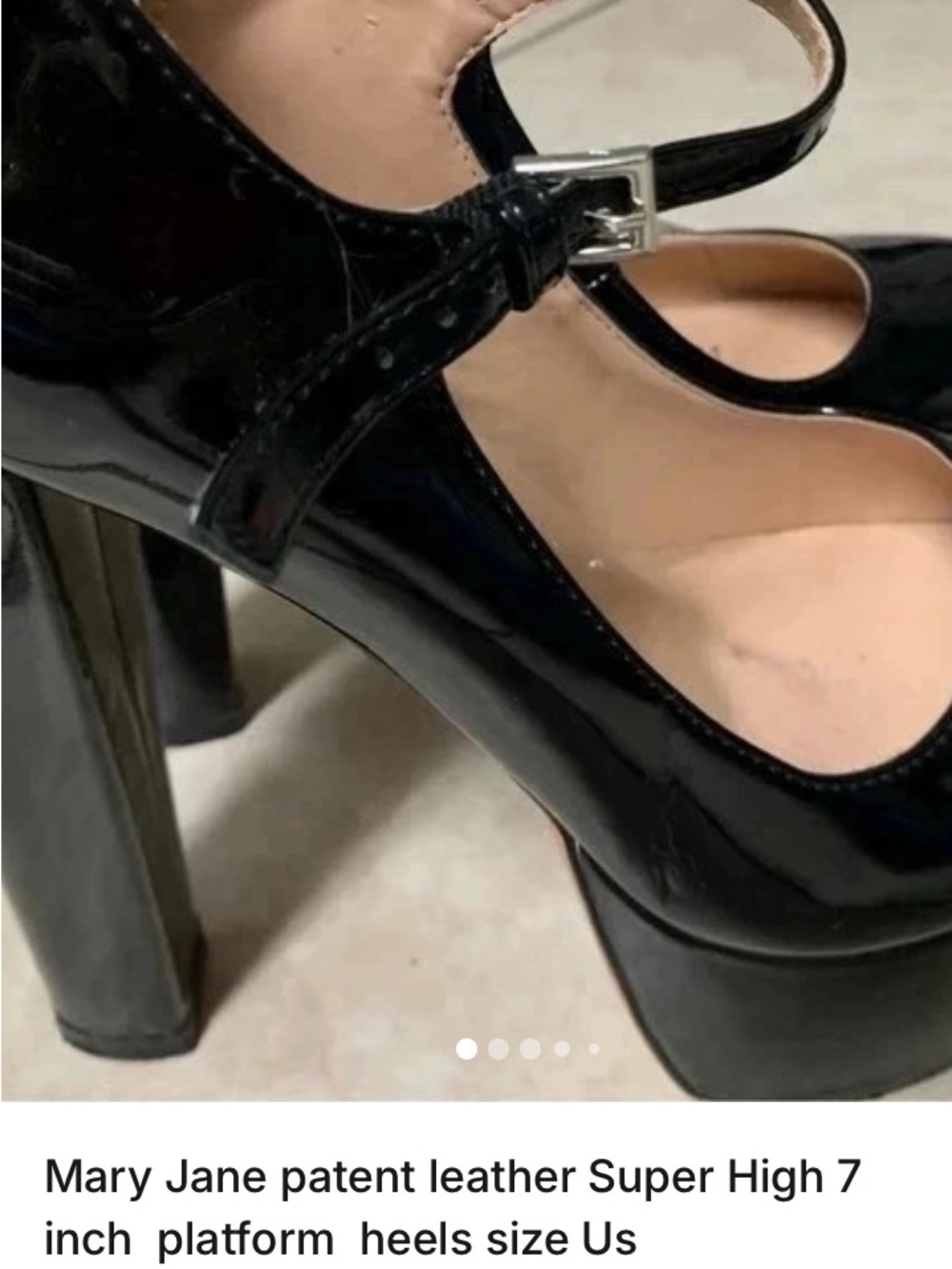 Black Patent Mary Jane Platform Heels sz 9